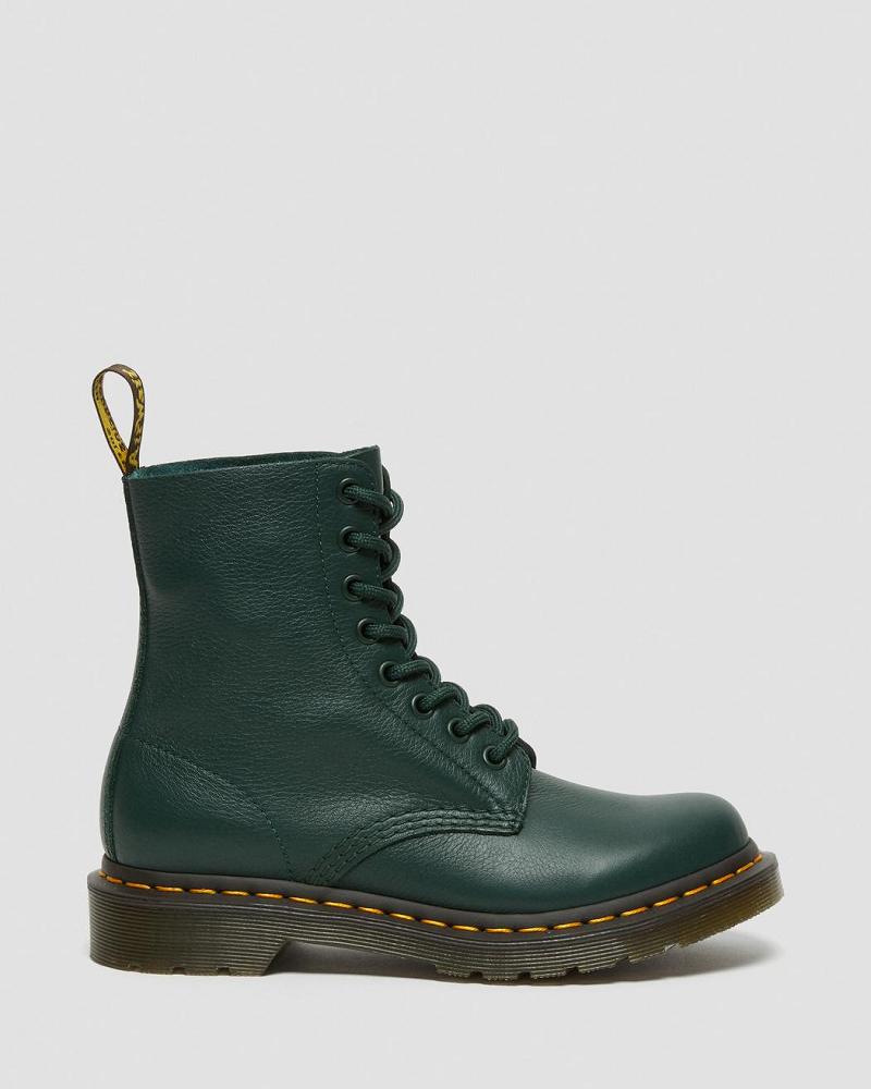 Green Women's Dr Martens 1460 Pascal Virginia Leather Ankle Boots | CA 17CTV